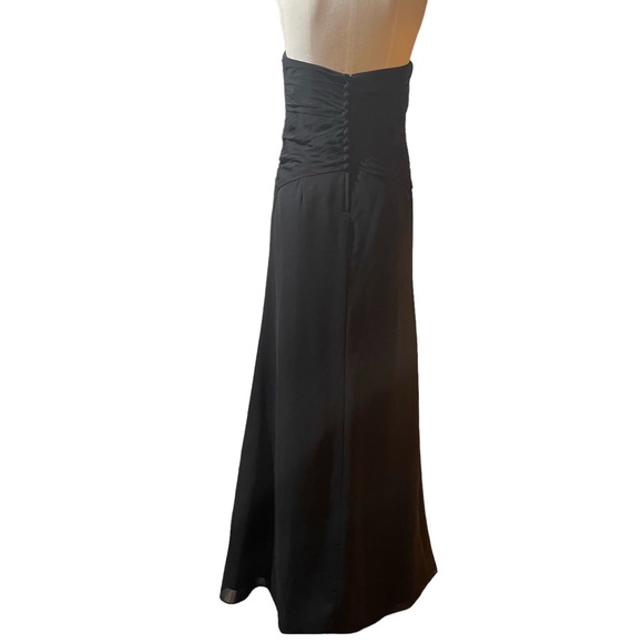❤️ NWT! Alfred Angelo Black Chiffon Draped Strapless Dress - Picture 6 of 10